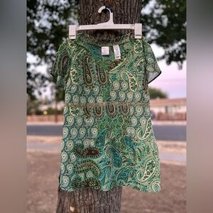 Emma James Teal and Olive Paisley Blouse